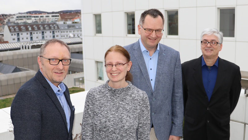 Franz Kerschbaum, Leopold Haimberger, Petra Heinz und Michael Wagreich © Universität Wien / Weinhäupl