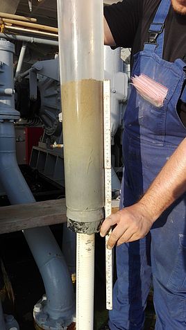 Measuring a Frahm core from the northern Adriatic Sea, copyright Martin Zuschin