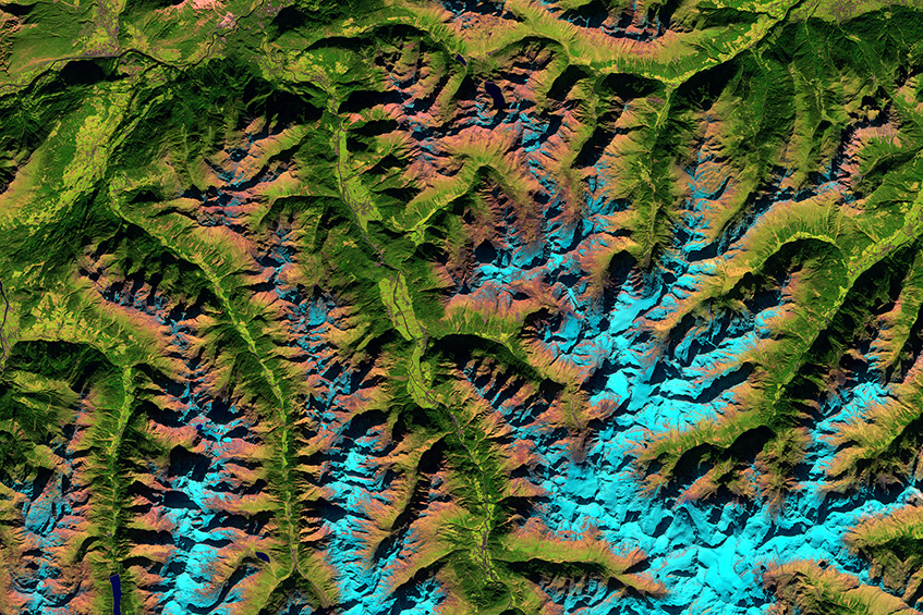 Oetztal Alps in satellite image