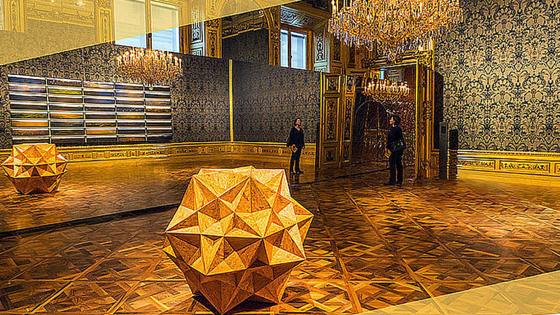 Kunstinstallation: Fivefold cube by Olafur Eliasson, Foto M. Wildner